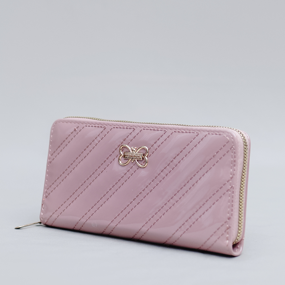 Elegant Onion Red Glossy Wallet – Stylish & Functional