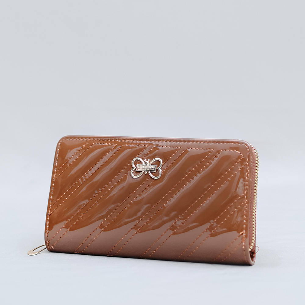 Elegant Brown Glossy Wallet – Stylish & Functional